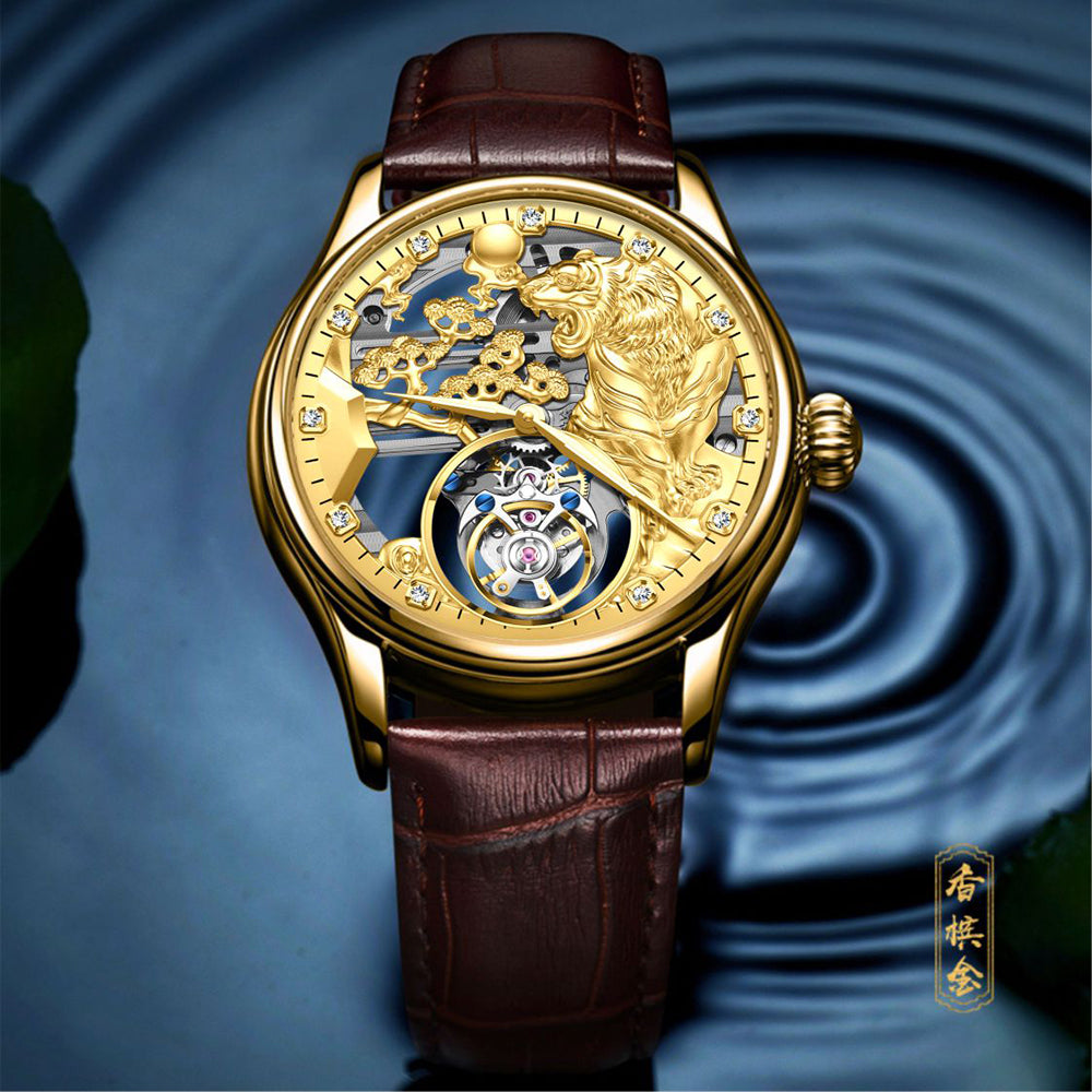 AESOP Zodiac Skeleton Tourbillon Tiger Watch 7079