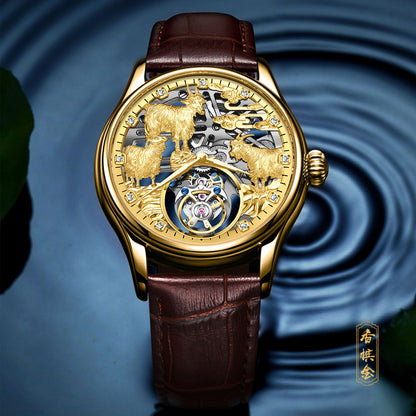 AESOP Zodiac Skeleton Tourbillon Goat Watch 7081