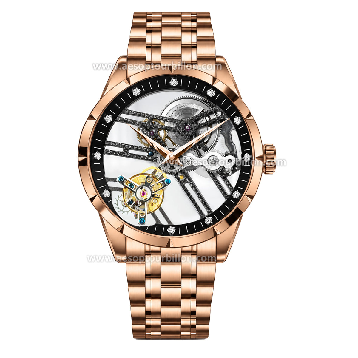 Aesop Hollow Skeleton Flying Tourbillon Men Watch 7022-1