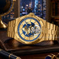 Aesop Map Dial Tourbillon Men Watch Stainless Steel Strap 7033