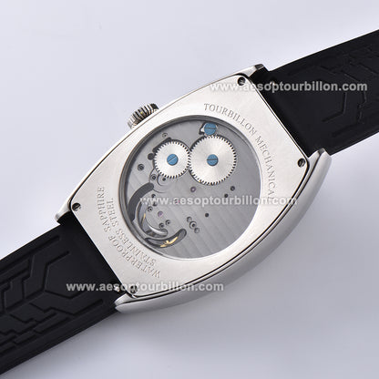 AESOP Tonneau Tourbillon Men Watch Hand Wind Sapphire Crystal Luminous Waterproof 7047