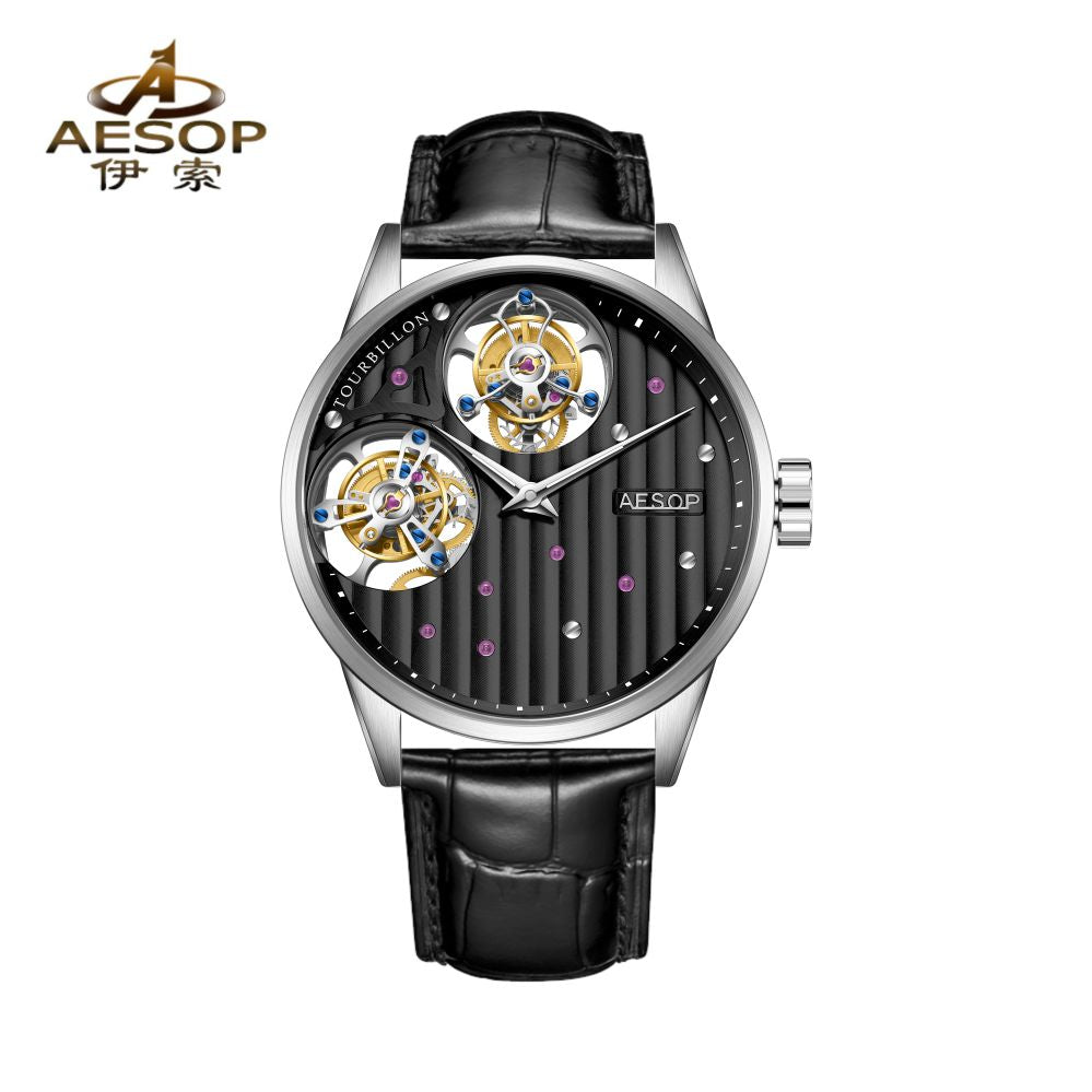 Aesop 12 o'clock and 9 o'clock Original Double Tourbillon Watch  7075