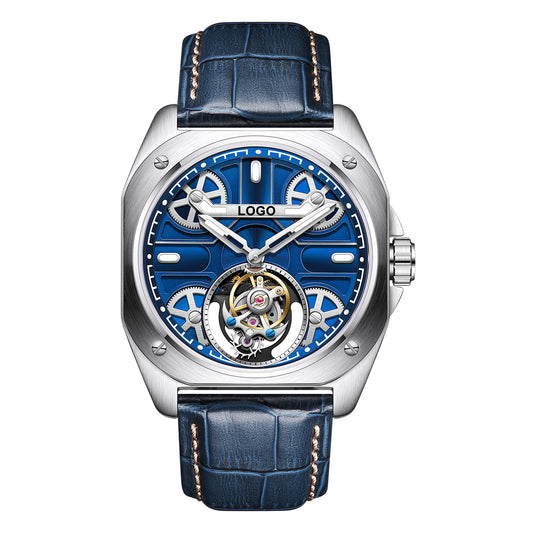 Customized LOGO Square Tourbillon Mechanical Men Watch 3
