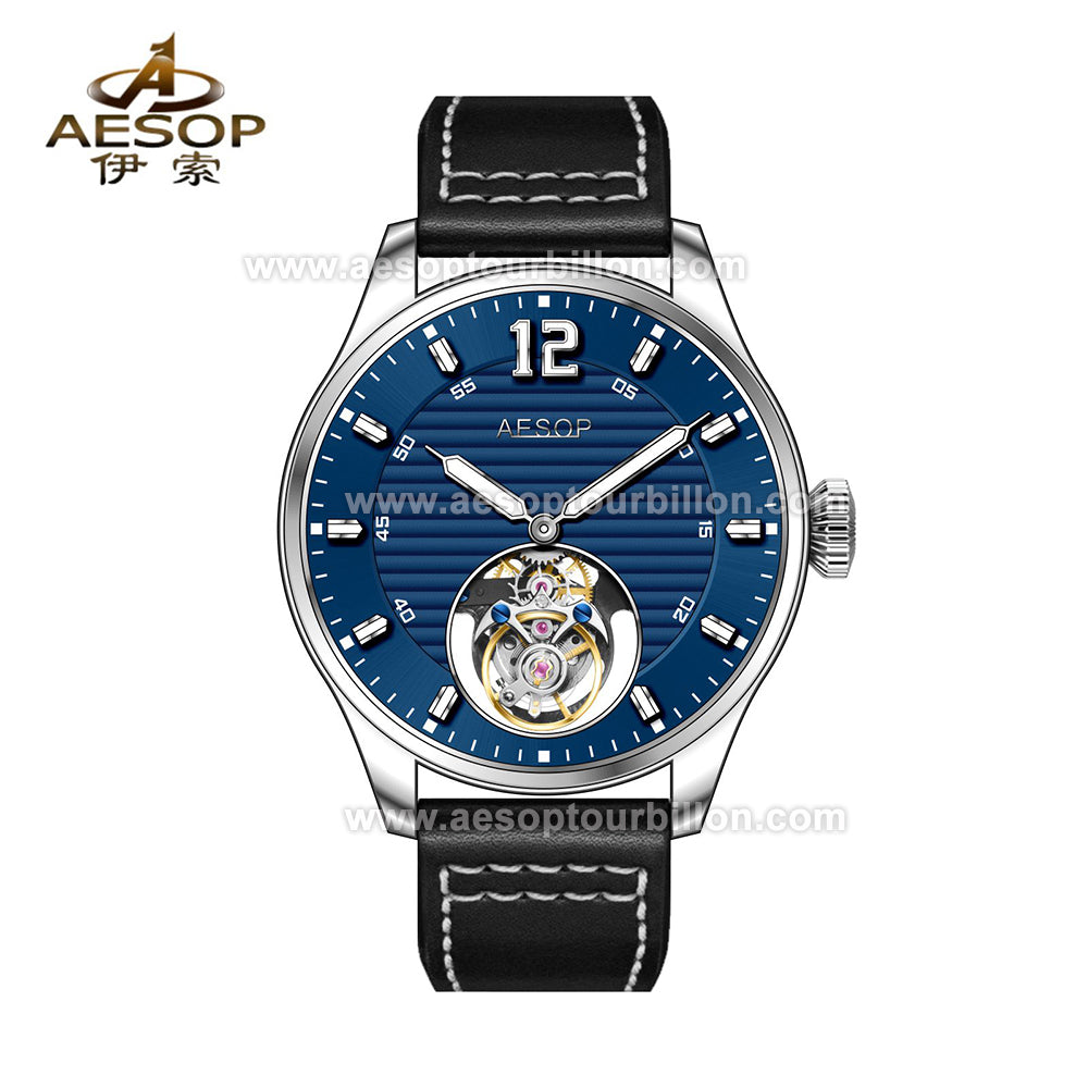 Aesop Business Tourbillon Men Watch Stainless Steel Strap/Leather Strap 7095