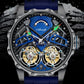 Aesop Skeleton Double Tourbillon Mechanical Men Watch 7028