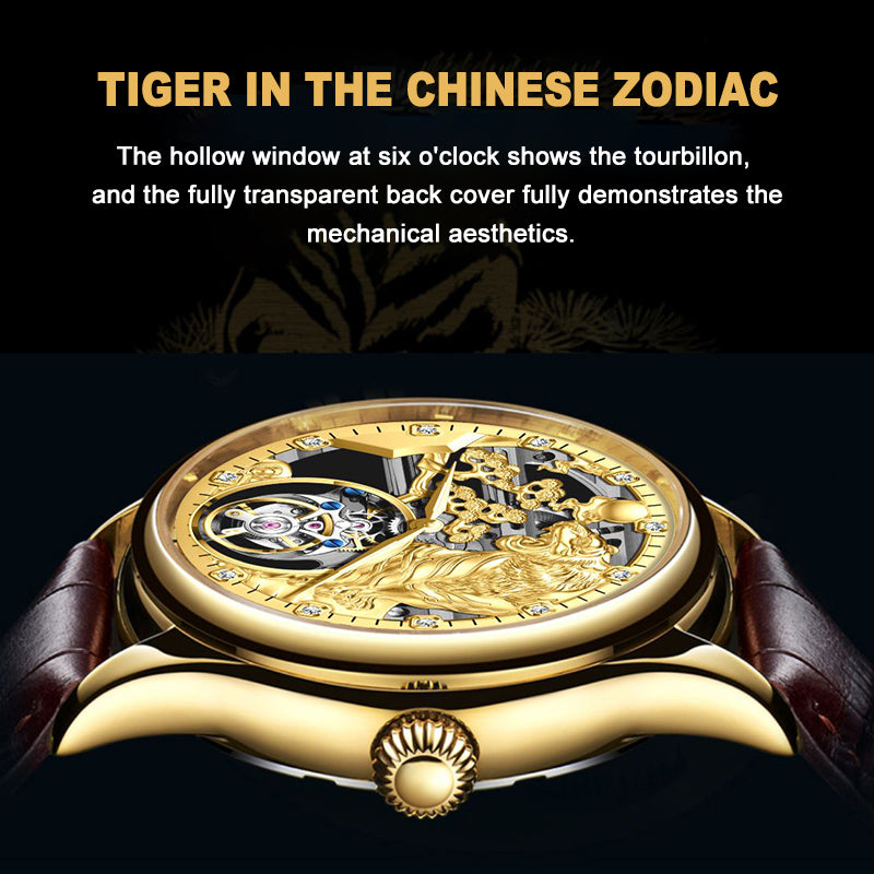 AESOP Zodiac Skeleton Tourbillon Tiger Watch 7079