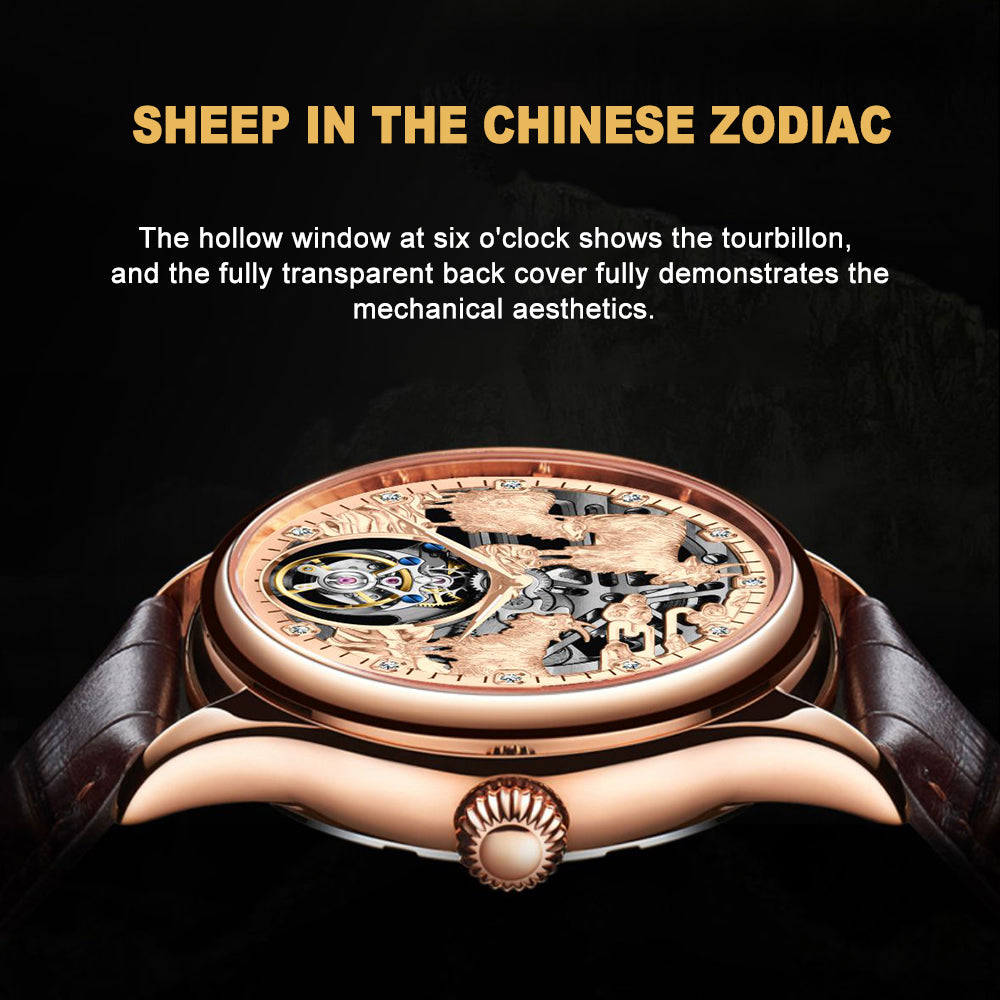 AESOP Zodiac Skeleton Tourbillon Sheep Watch 7081