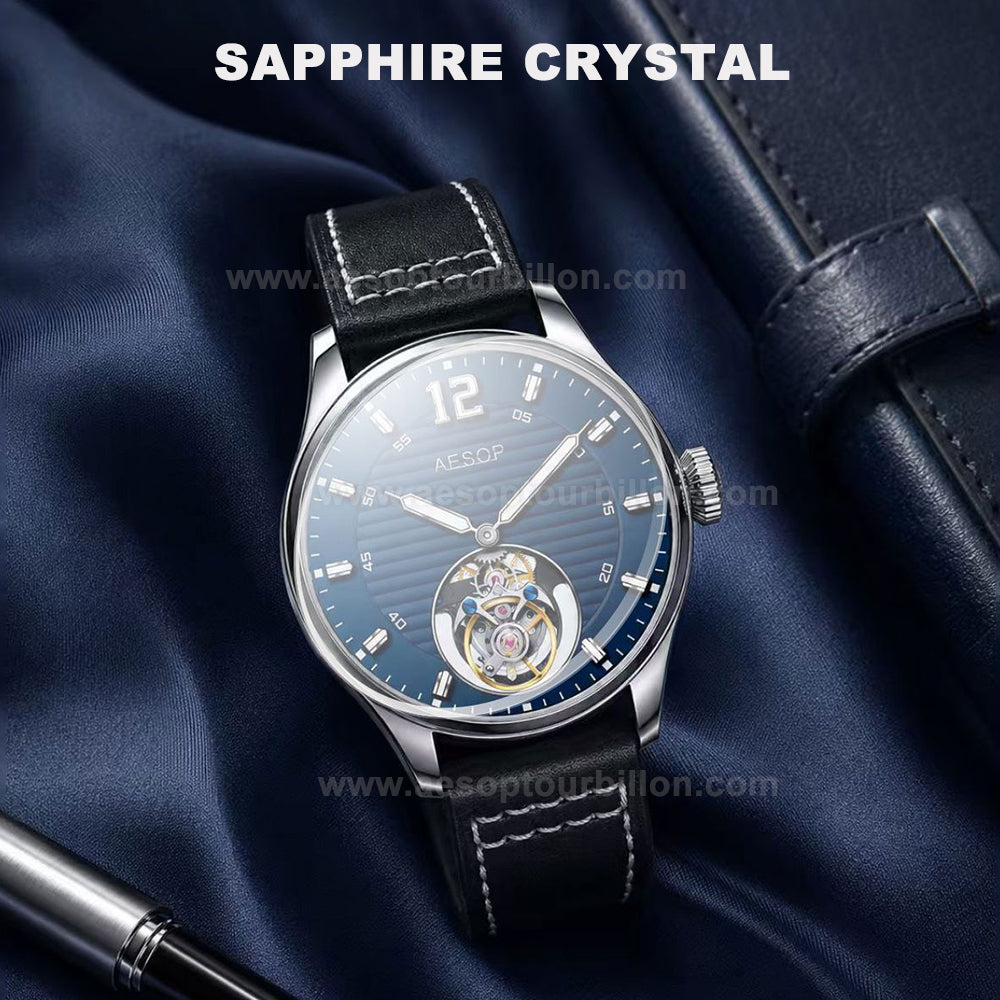 Aesop Business Tourbillon Men Watch Stainless Steel Strap/Leather Strap 7095