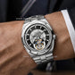 Aesop Map Dial Tourbillon Men Watch Stainless Steel Strap 7033