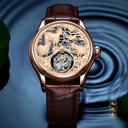AESOP Zodiac Skeleton Tourbillon Goat Watch 7081
