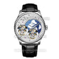 Aesop Classic Double Tourbillon Men Watch Earth Dial Sapphire Crystal Luxury Waterproof Wristwatch 7116