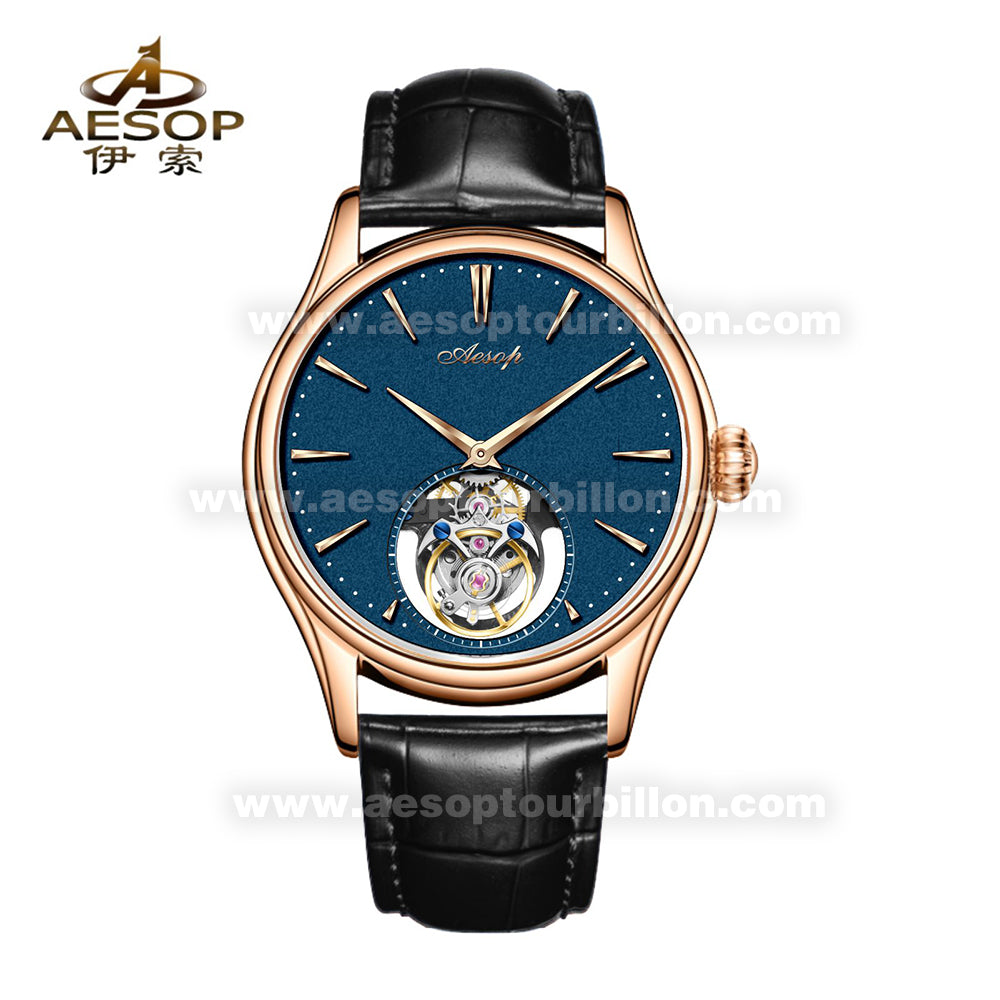 Aesop Classic Tourbillon Men Watch Sapphire Crystal Luxury Waterproof Wristwatch 7106