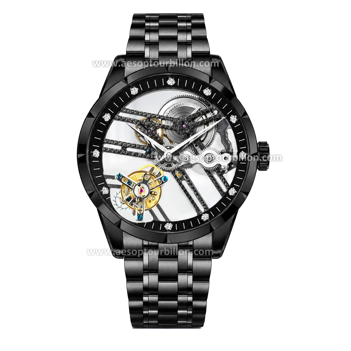 Aesop Hollow Skeleton Flying Tourbillon Men Watch 7022-1