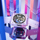 AESOP K9 Crystal Square Case Skeleton Tourbillon Men Watch 7058B