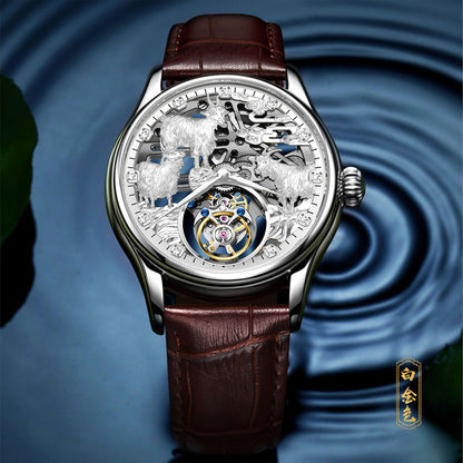 AESOP Zodiac Skeleton Tourbillon Goat Watch 7081