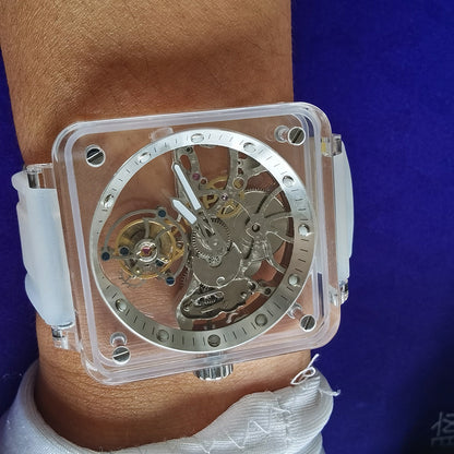 AESOP Crystal Case Sapphire Table Skeleton Real Fly Tourbillon 003