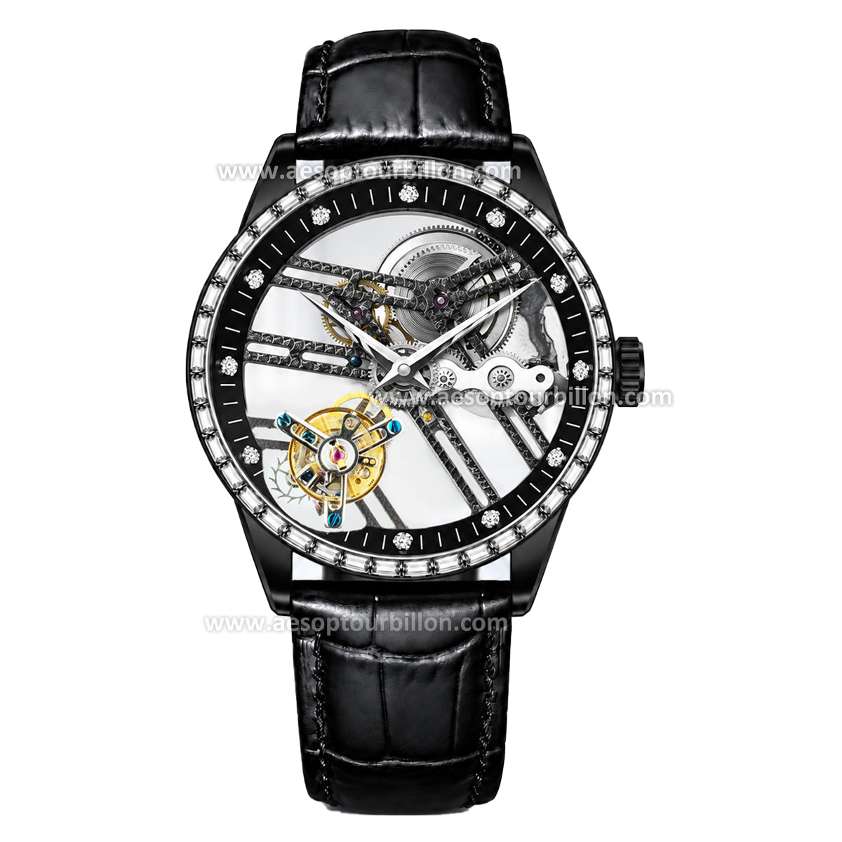 Aesop Hollow Skeleton Flying Tourbillon Men Watch 7022-1