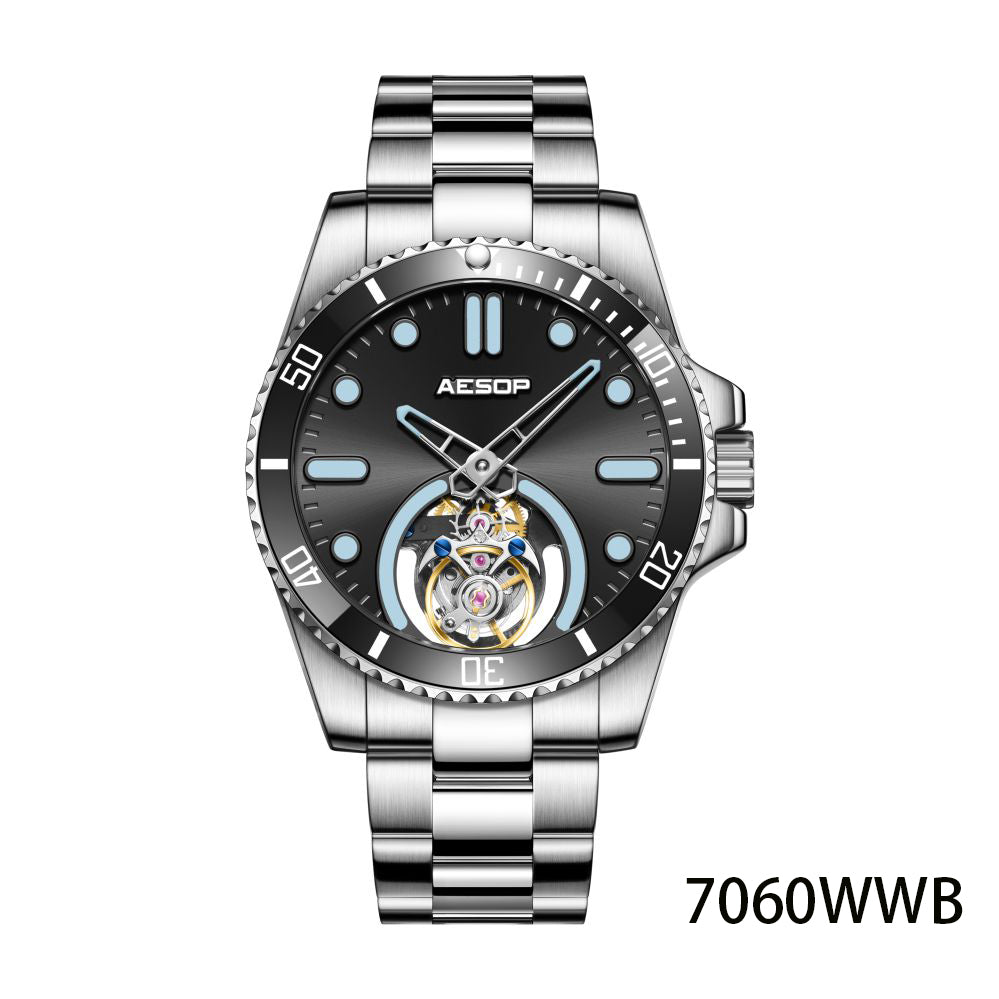 AESOP Original Tourbillon Ceramic Bezel Swiss Luminous Watch 7060