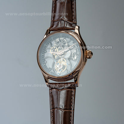 Aesop Hollow Skeleton Tourbillon Men Watch Peacock Movement Luxury Men Wristwatch 7031
