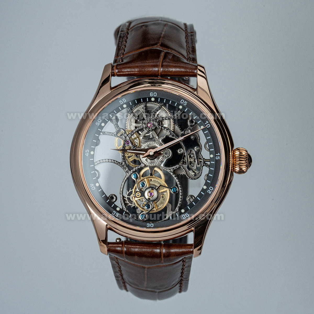 Aesop Hollow Skeleton Tourbillon Men Watch Carbon Fiber Dial Sapphire Crystal Luminous Waterproof Luxury Men Wristwatch 7031