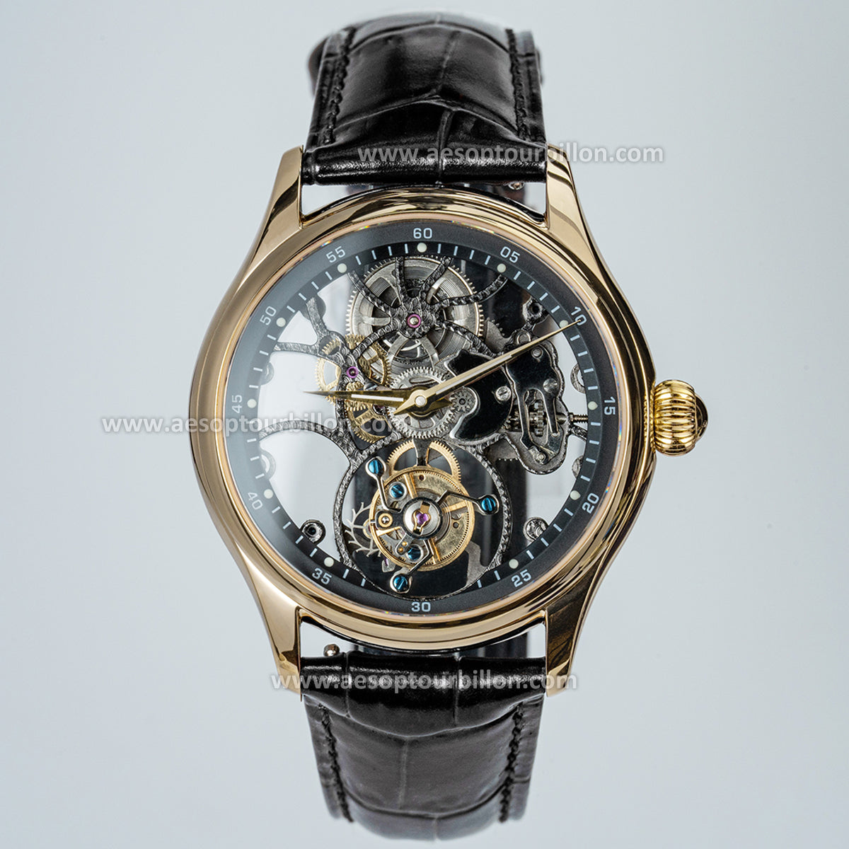 Aesop Hollow Skeleton Tourbillon Men Watch Dial Sapphire Crystal Luminous Waterproof Luxury Men Wristwatch 7031