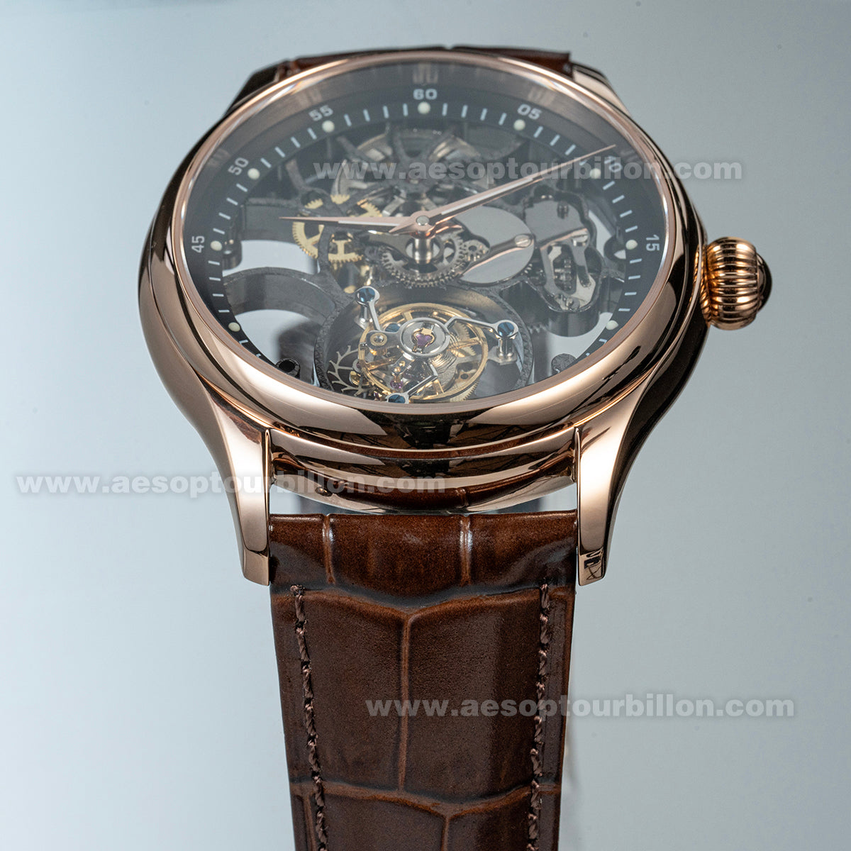 Aesop Hollow Skeleton Tourbillon Men Watch Carbon Fiber Dial Sapphire Crystal Luminous Waterproof Luxury Men Wristwatch 7031