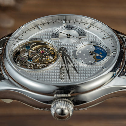 AESOP GMT Day and Night Display Multifunction Tourbillon Watch 7117