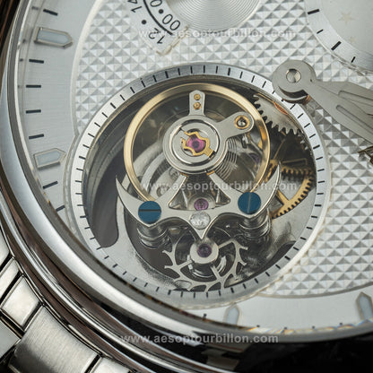 AESOP GMT Day and Night Display Multifunction Tourbillon Watch 7117
