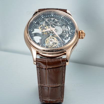 Aesop Hollow Skeleton Tourbillon Men Watch Dial Sapphire Crystal Luminous Waterproof Luxury Men Wristwatch 7031