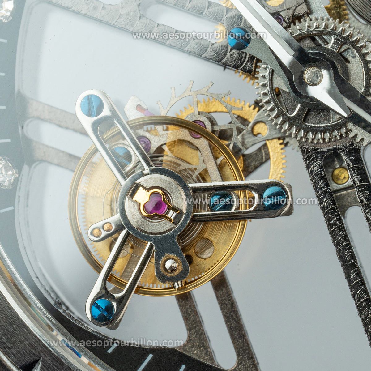 Aesop Hollow Skeleton Flying Tourbillon Men Watch 7022-1