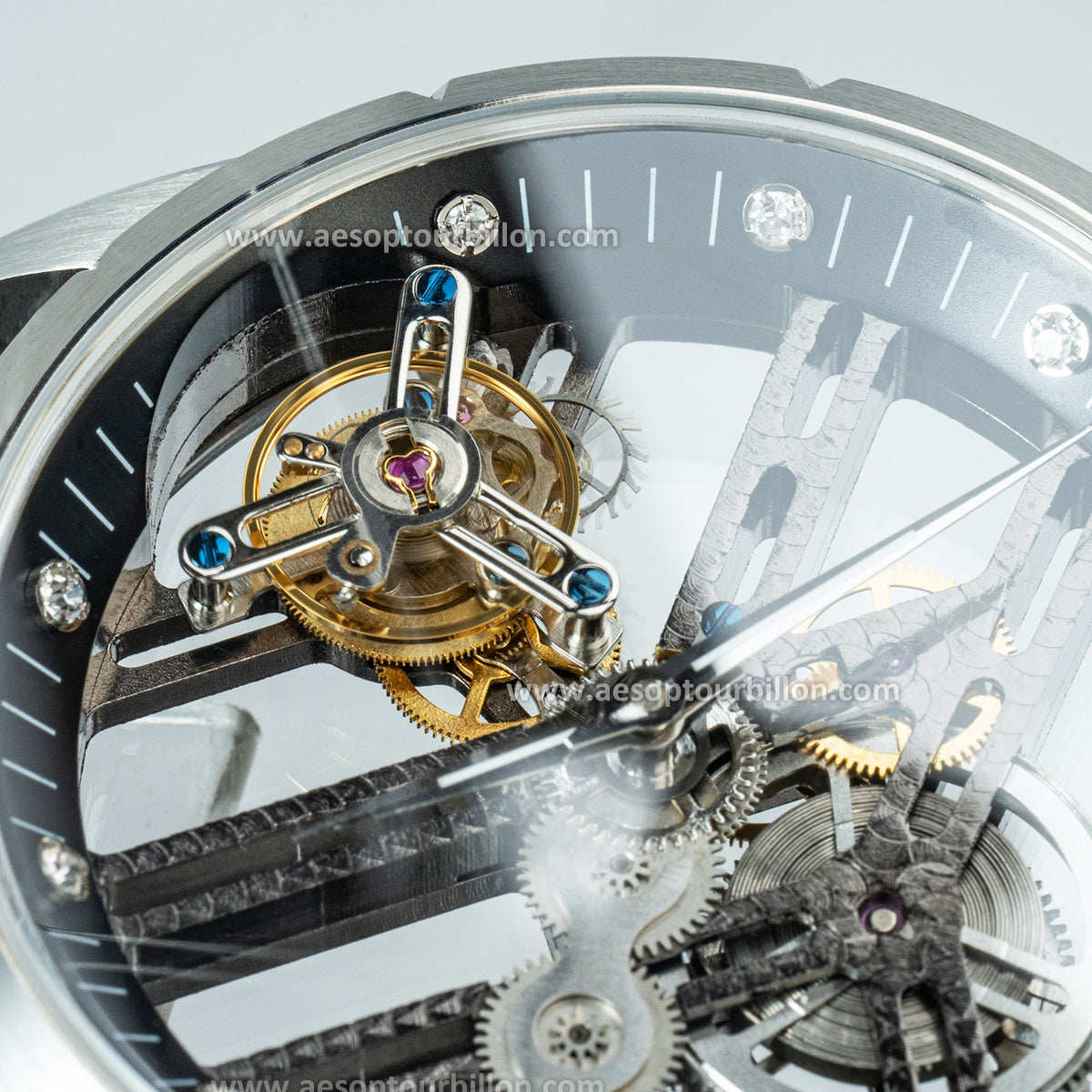 Aesop Hollow Skeleton Flying Tourbillon Men Watch 7022-1
