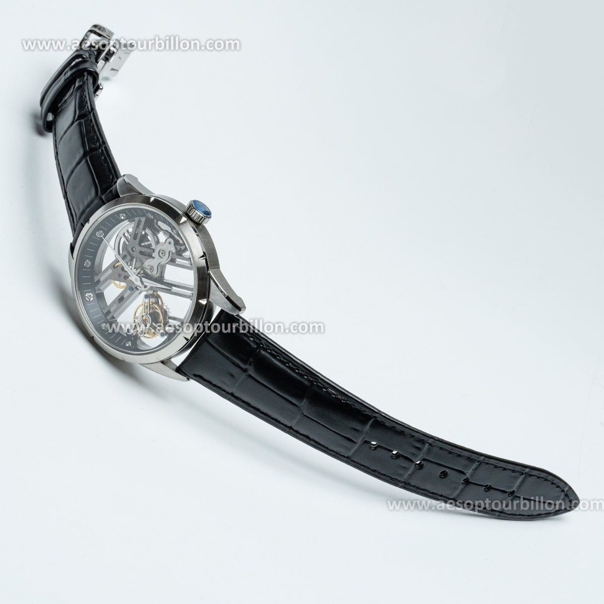 Aesop Hollow Skeleton Flying Tourbillon Men Watch 7022-1