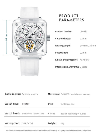 AESOP Crystal Case Sapphire Mirror Tourbillon Watch 7037