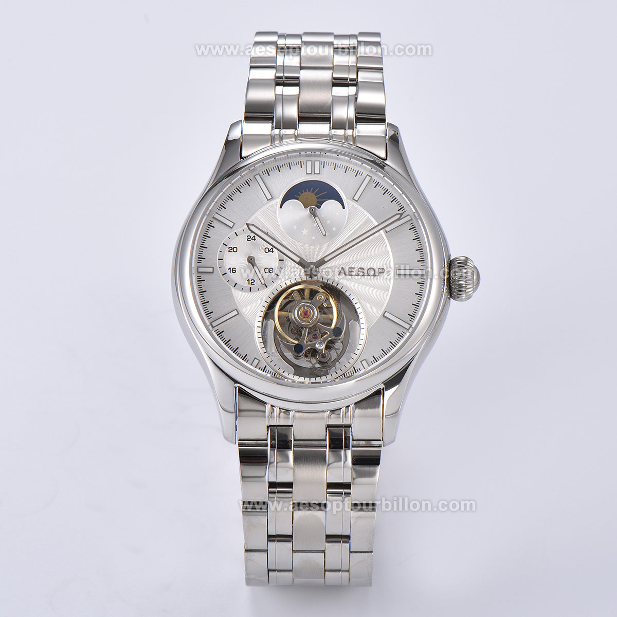 AESOP GMT Day and Night Display Multifunction Tourbillon Watch 7118