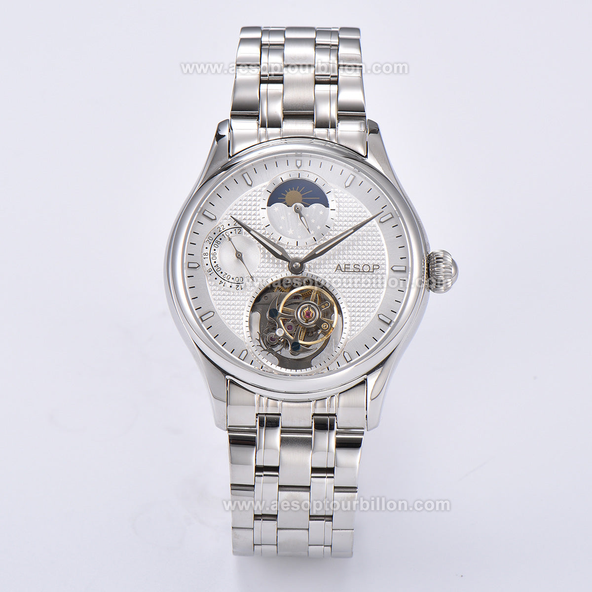 AESOP GMT Day and Night Display Multifunction Tourbillon Watch 7117