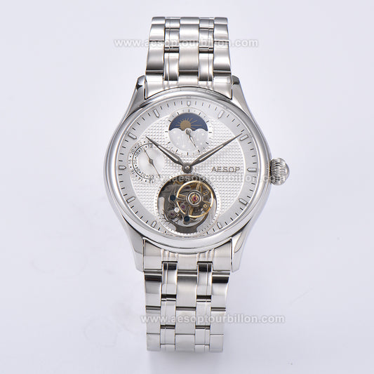 AESOP GMT Day and Night Display Multifunction Tourbillon Watch 7117
