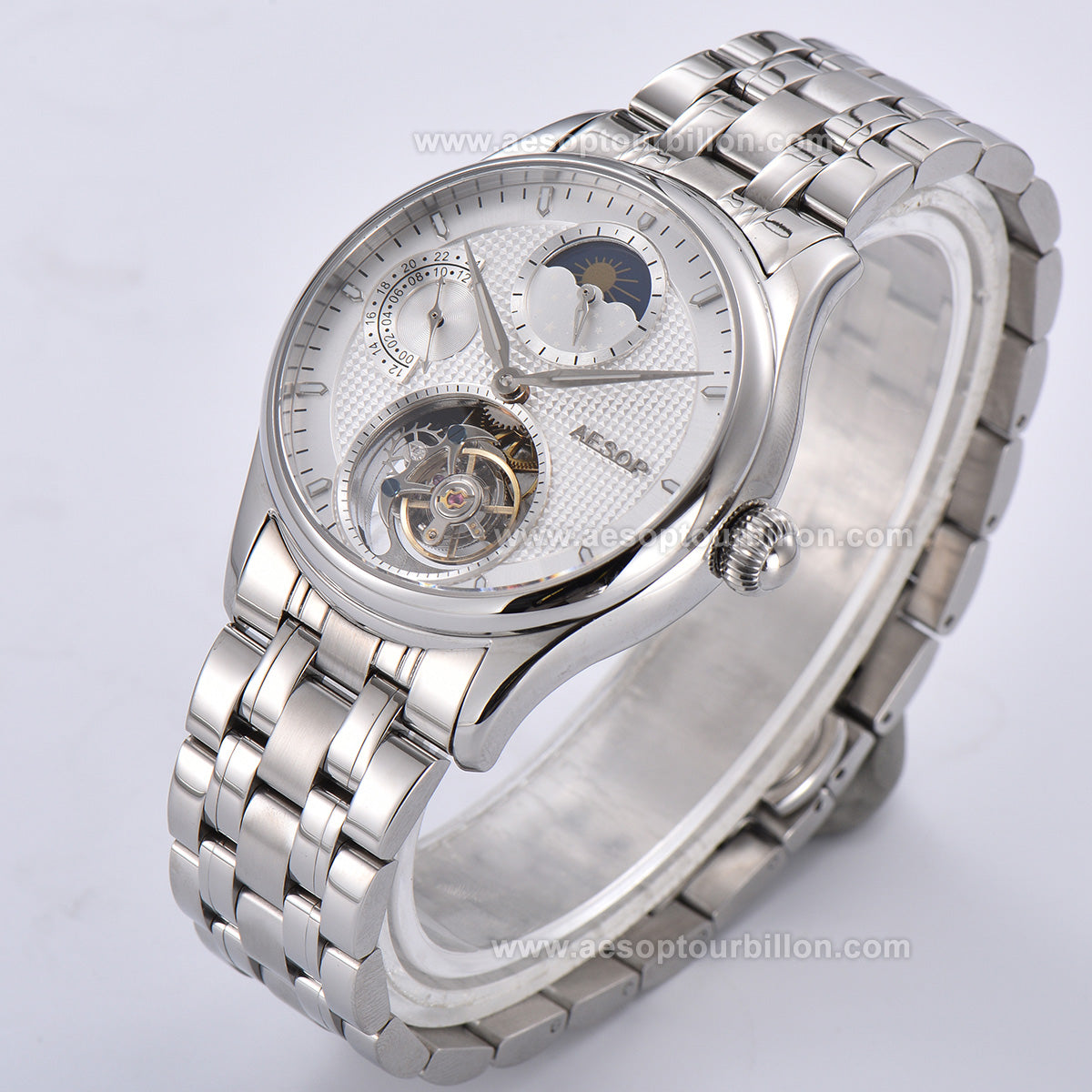 AESOP GMT Day and Night Display Multifunction Tourbillon Watch 7117