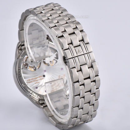 Aesop White Dial Classic Double Tourbillon Mechanical Men Watch 7108