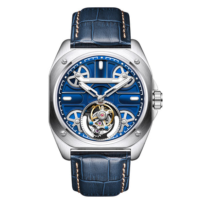 Customized LOGO Square Tourbillon Mechanical Men Watch 3