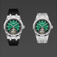 Aesop 316L Stainless Steel/Rubber Band Original Tourbillon Watch 7057