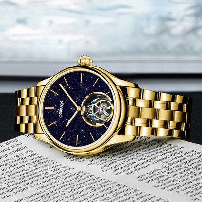 AESOP Blue Sandstone Tourbillon Mechanical Men Watch 7050