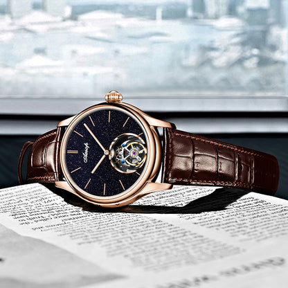 AESOP Blue Sandstone Tourbillon Mechanical Men Watch 7050