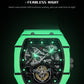 AESOP Carbon Fiber Bezel Tonneau Case Skeleton Tourbillon Watch 7036