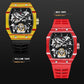 AESOP Carbon Fiber Bezel Tonneau Case Skeleton Tourbillon Watch 7036