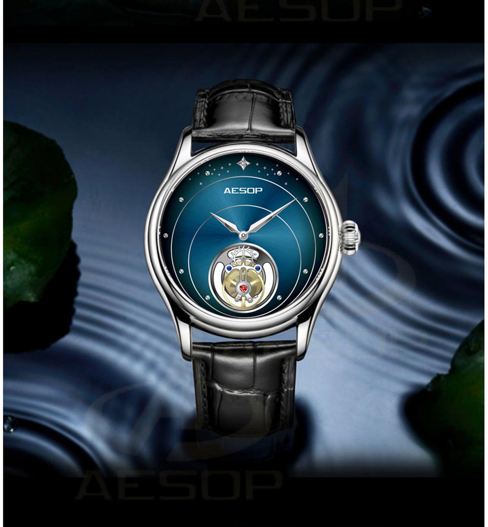 Aesop Tourbillon Clock Diamond Skeleton Watch for Men Mechanical Waterproof Watches 7048 AESOP OFFICIAL SHOP