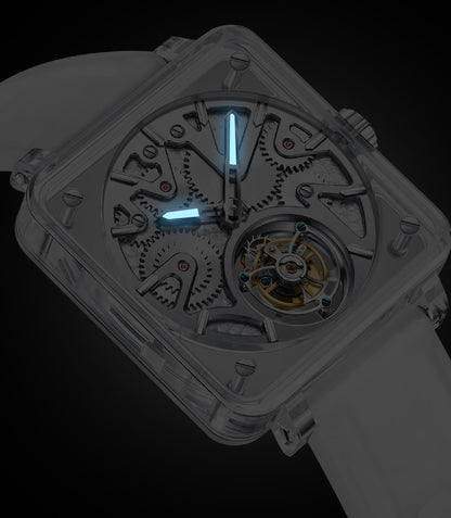 AESOP Crystal Case Sapphire Mirror Tourbillon Watch 7037