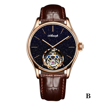 AESOP Blue Sandstone Tourbillon Mechanical Men Watch 7050