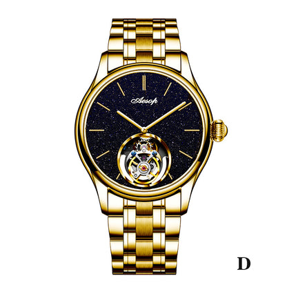 AESOP Blue Sandstone Tourbillon Mechanical Men Watch 7050