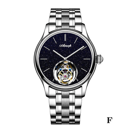AESOP Blue Sandstone Tourbillon Mechanical Men Watch 7050